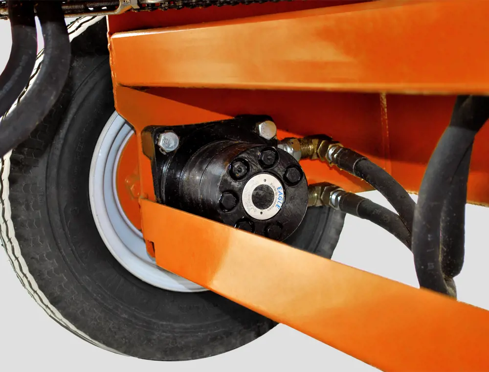 Drive wheels mounted on wheel motors